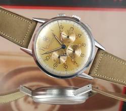 Thumbnail von Universal Genève Compax Oversize 46mm Compax Chronograph with amazing patina mint rare vintage Pilot