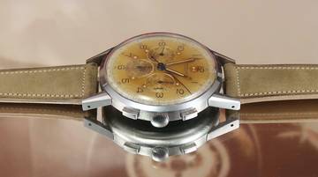 Thumbnail von Universal Genève Compax Oversize 46mm Compax Chronograph with amazing patina mint rare vintage Pilot
