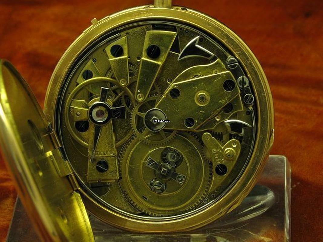 Thumbnail von 18kt 750 Gold Open Face Taschenuhr Viertel-repetition </h1>