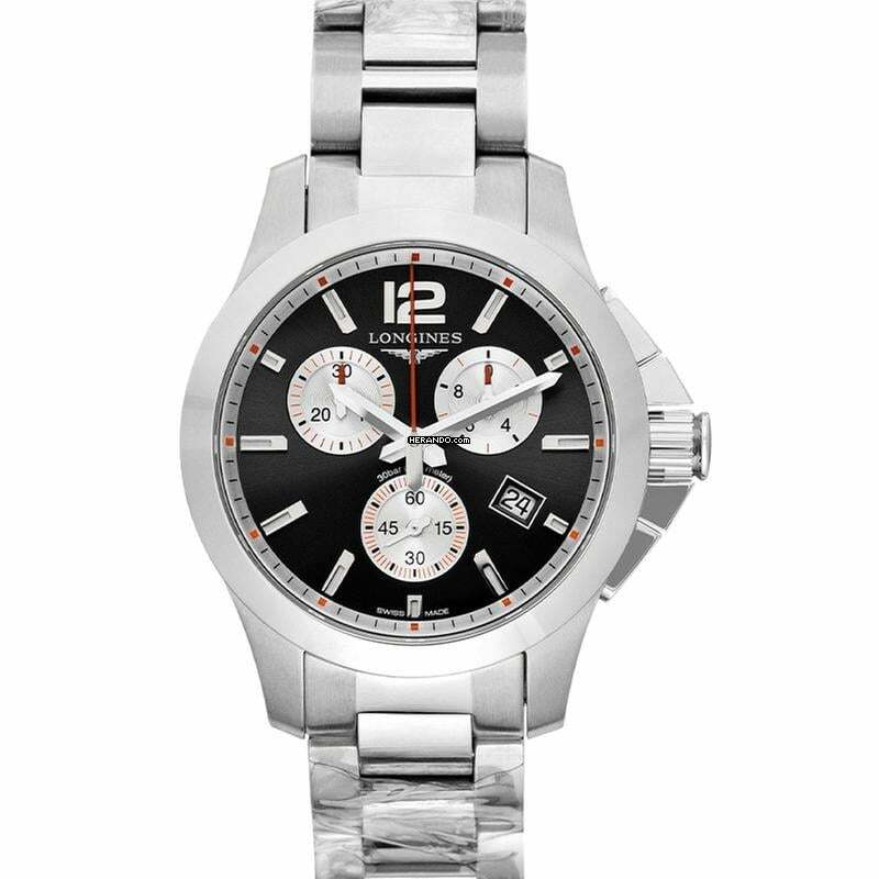  Longines Conquest L33794796 - Longines Conquest Quartz Black Dial Stainless Steel Men's Watch </h1> 