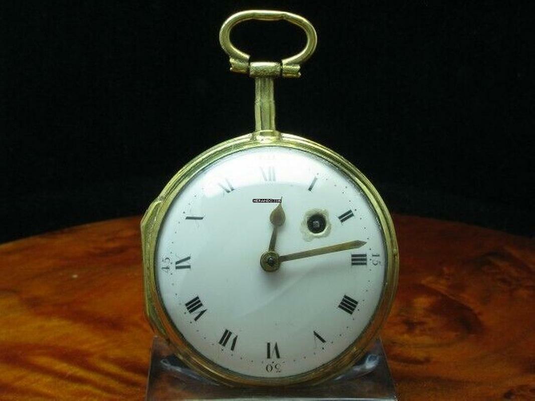  Leton Messing Open Face Spindeltaschenuhr Mit Schnecke & Kette </h1> 