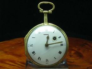 Thumbnail von Leton Messing Open Face Spindeltaschenuhr Mit Schnecke & Kette </h1>