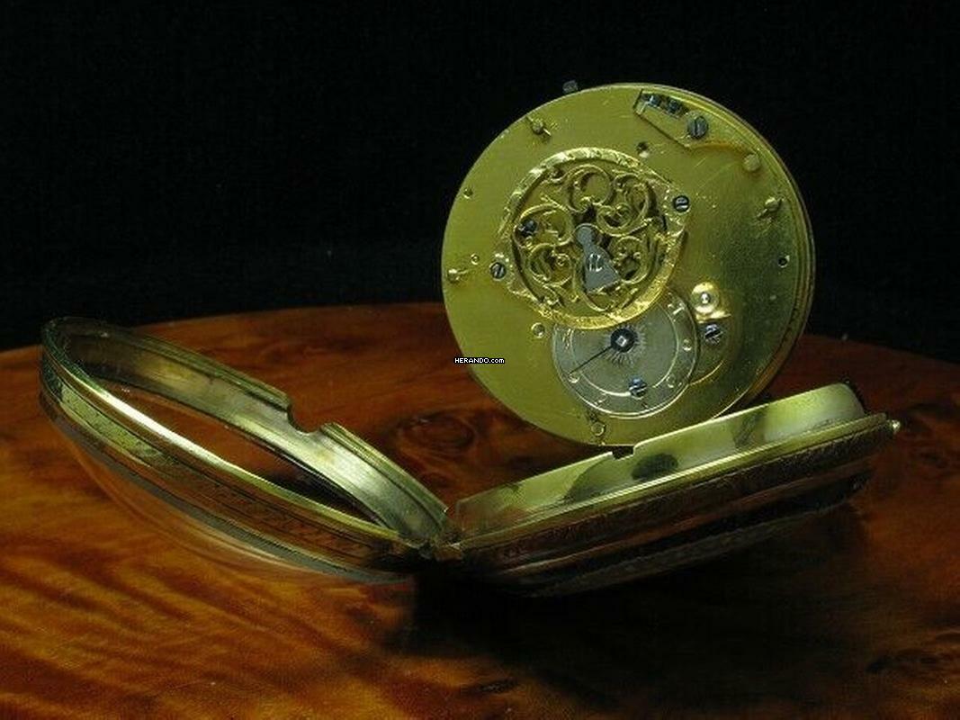 Thumbnail von Leton Messing Open Face Spindeltaschenuhr Mit Schnecke & Kette </h1>