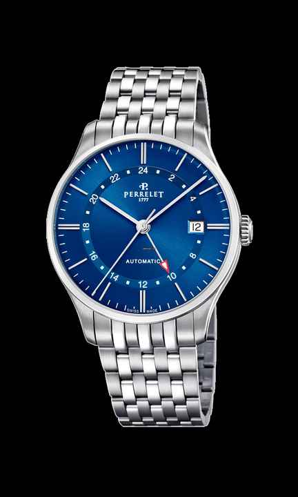  Perrelet Weekend Classic GMT Stahlband optional schwarz weiss und grün  
