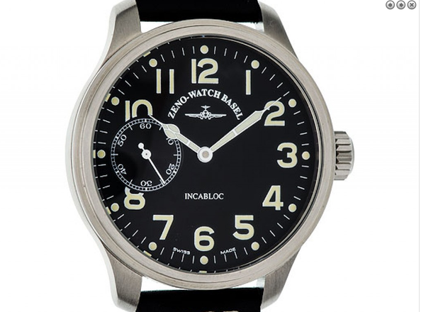 ZENO Pilot Oversized Handaufzug mit Glasboden 8558-9-a1