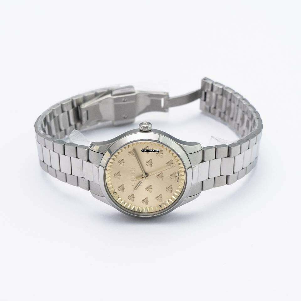 Thumbnail von Gucci G-Timeless YA1265035 - G-Timeless Quartz Gold-tone Dial Stainless Steel Ladies Watch </h1>