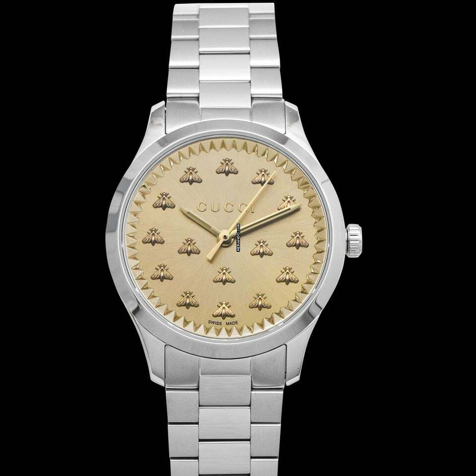 Thumbnail von Gucci G-Timeless YA1265035 - G-Timeless Quartz Gold-tone Dial Stainless Steel Ladies Watch </h1>