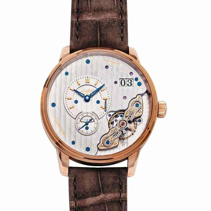  Glashütte Original PanoMaticInverse 1-91-02-01-05-30 - PanoMaticInverse Automatic Silver Dial 18kt Rose Gold Men's Watch </h1> 