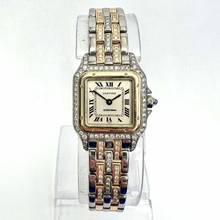 Thumbnail von Cartier Panthère Quartz 23mm 2 Row Gold ~1.2TCW Diamond Watch </h1>