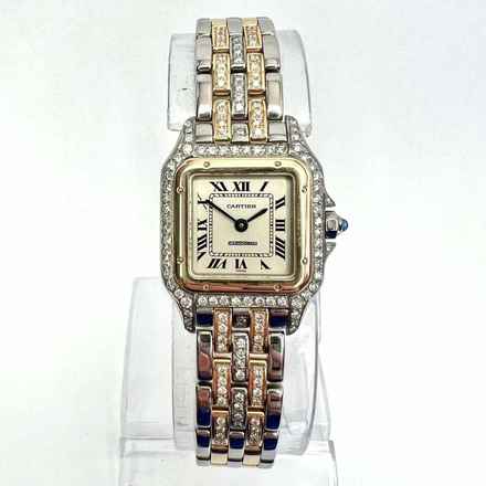  Cartier Panthère Quartz 23mm 2 Row Gold ~1.2TCW Diamond Watch </h1> 
