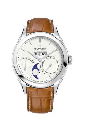  Pequignet Rue Royale Paris Royale Opalweiss Power Reserve Moonphase Day-Date 