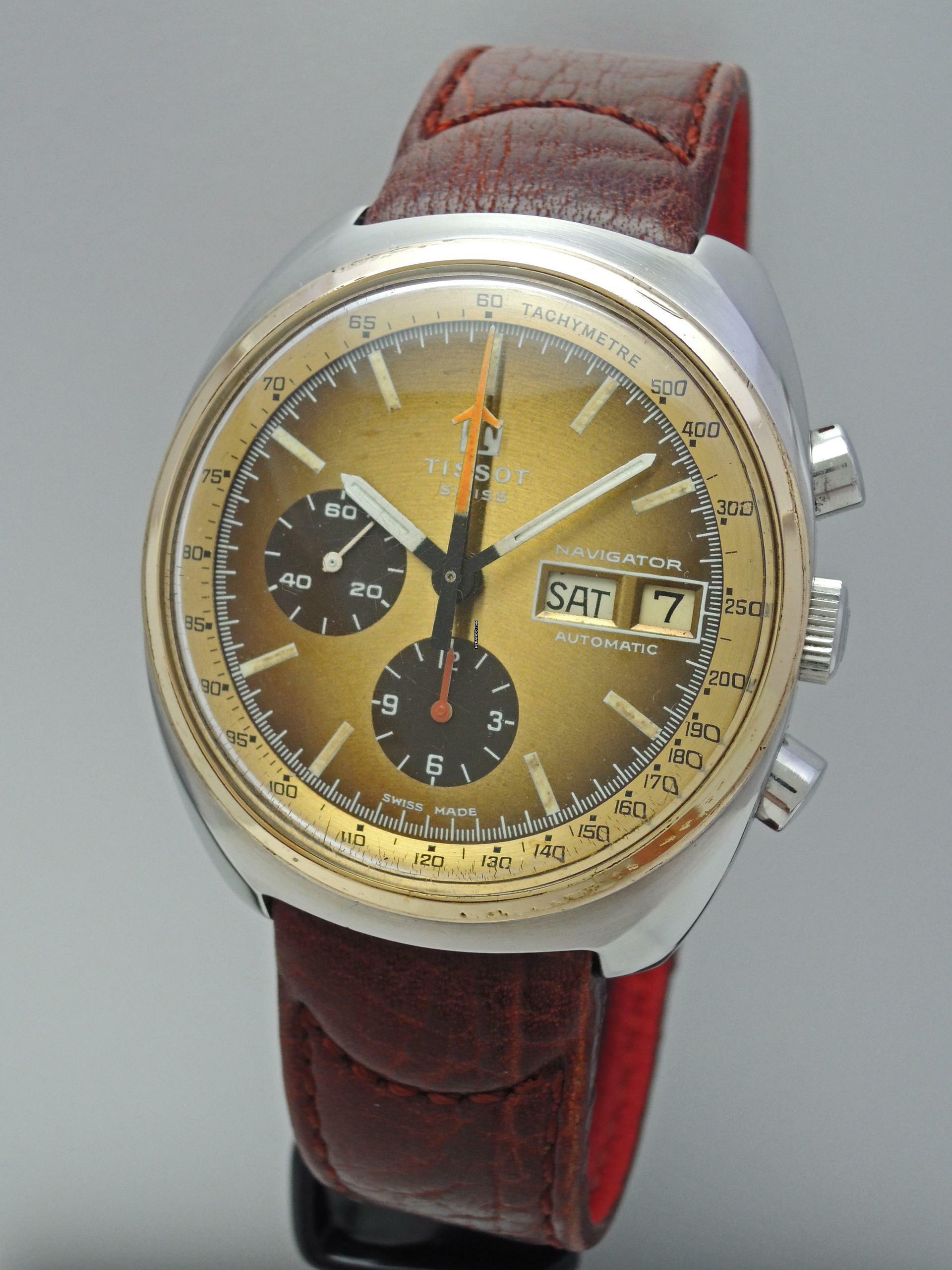  Tissot Navigator Chronograph Vintage Day-Date Lemania 5100 </h1> 