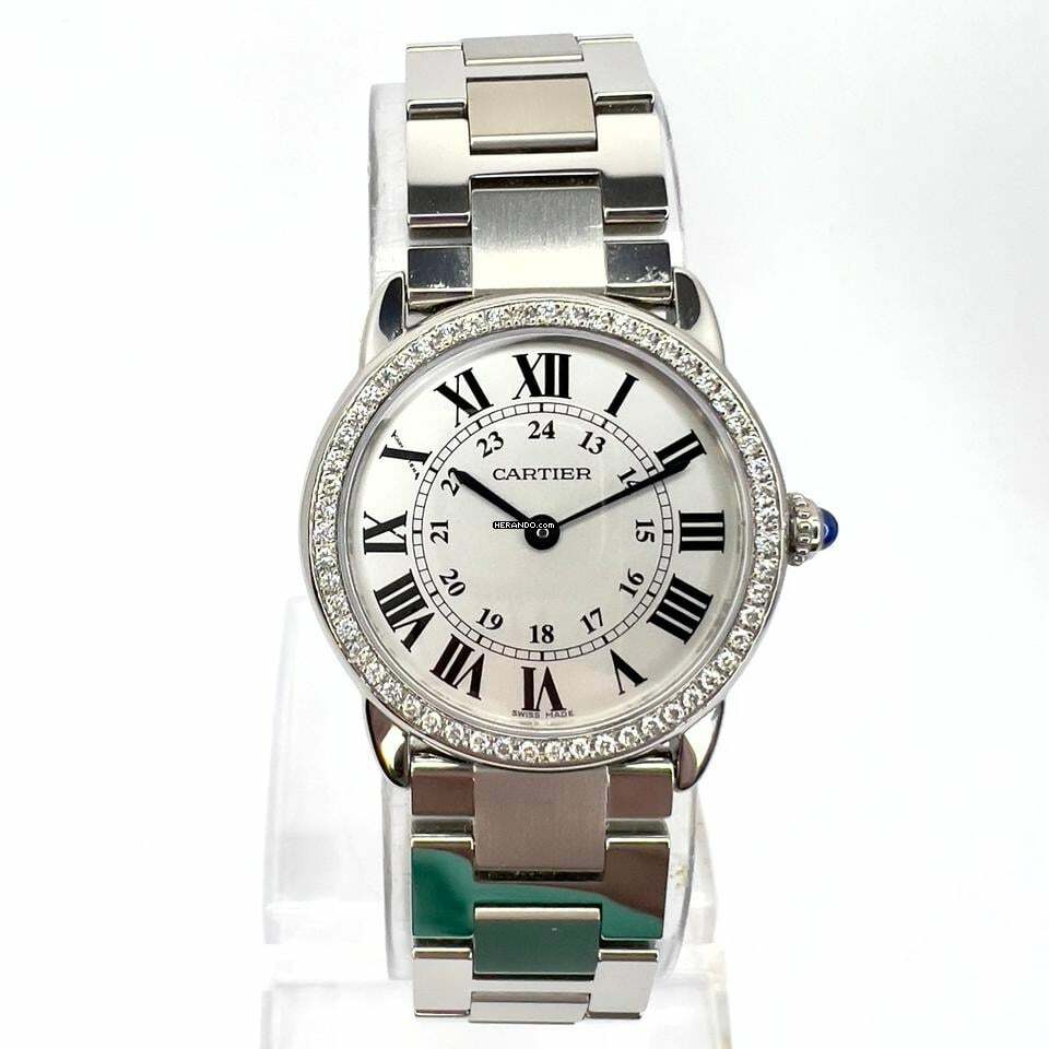 Cartier Ronde Solo de Cartier 29mm Quartz Steel 0.45TCW DIAMOND Watch </h1>