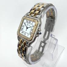 Thumbnail von Cartier Panthère 27mm 2 Row Gold Quartz ~1.16TCW DIAMOND Watch </h1>