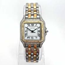 Thumbnail von Cartier Panthère 27mm 2 Row Gold Quartz ~1.16TCW DIAMOND Watch </h1>