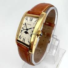 Thumbnail von Cartier Tank Américaine Quartz 18K Yellow Gold Moon Phase Watch </h1>