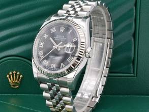 Thumbnail von Rolex Datejust 36 Black Roman Dial - Full Set 36mm