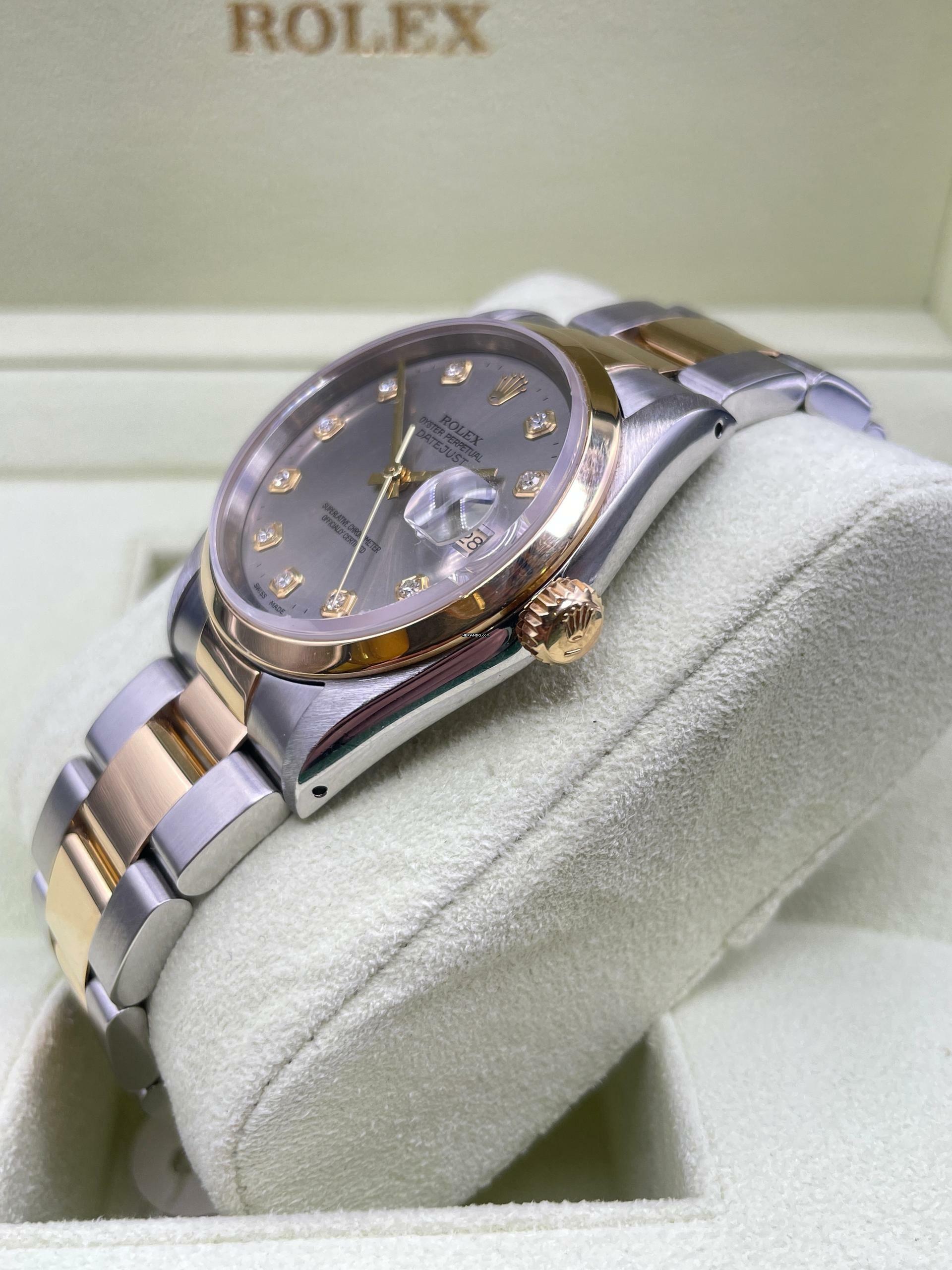 Thumbnail von Rolex Datejust 36 Grey Rhodium Diamond MINT CONDITION watch only