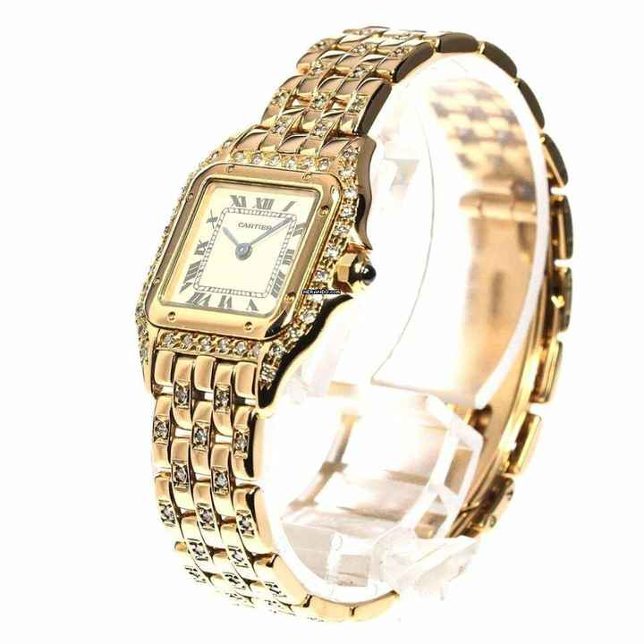  Cartier Panthère 23mm Quartz 18K Yellow Gold 1.5TCW Diamond Watch </h1> 