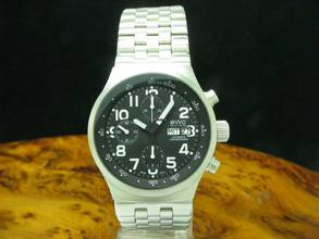 Thumbnail von BWC-Swiss Aviator Edelstahl Automatic Herrenuhr / Kaliber Eta 7750 / Ref 20012 </h1>