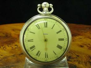 Thumbnail von Manners London 925 Silber Open Face Spindeltaschenuhr Um 1820 Schlüsselaufzug </h1>