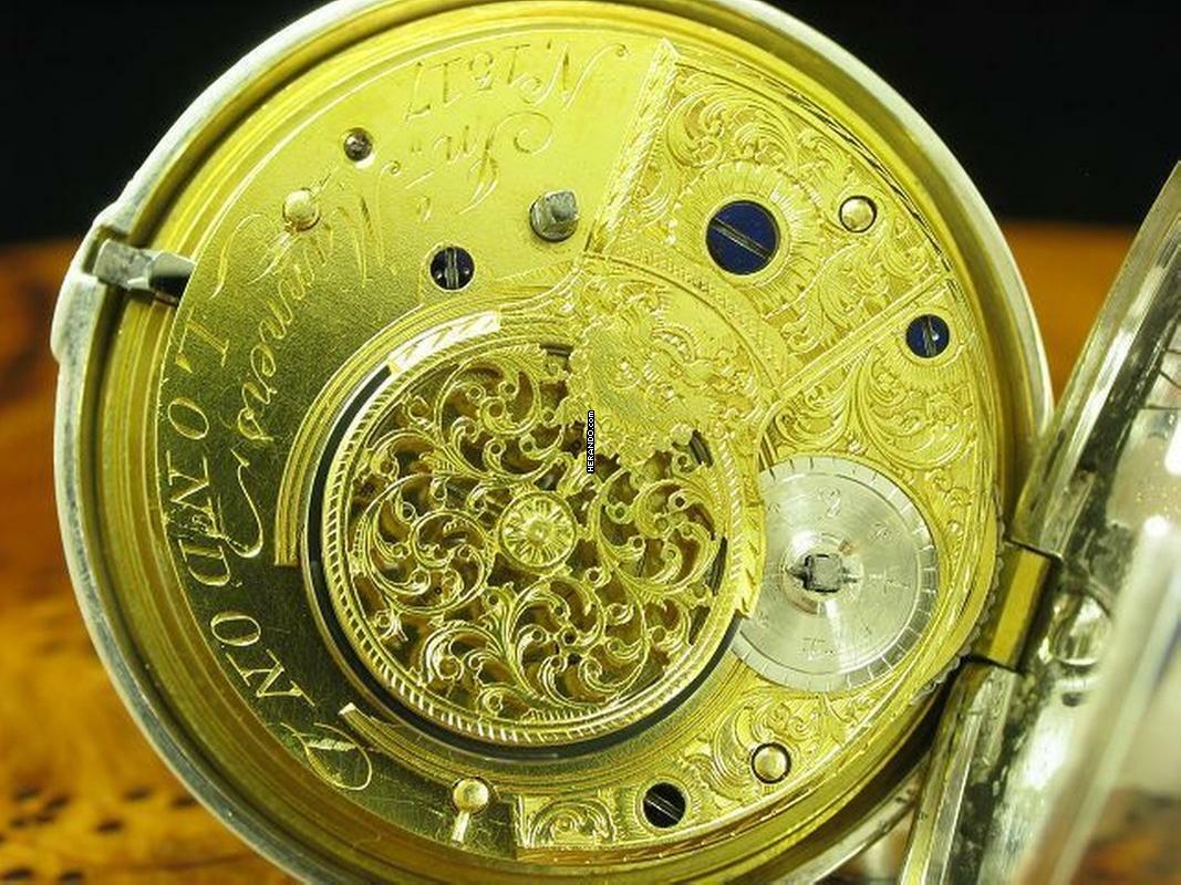 Thumbnail von Manners London 925 Silber Open Face Spindeltaschenuhr Um 1820 Schlüsselaufzug </h1>