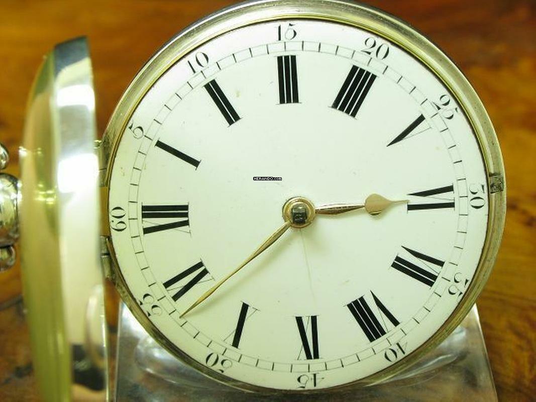 Thumbnail von Manners London 925 Silber Open Face Spindeltaschenuhr Um 1820 Schlüsselaufzug </h1>