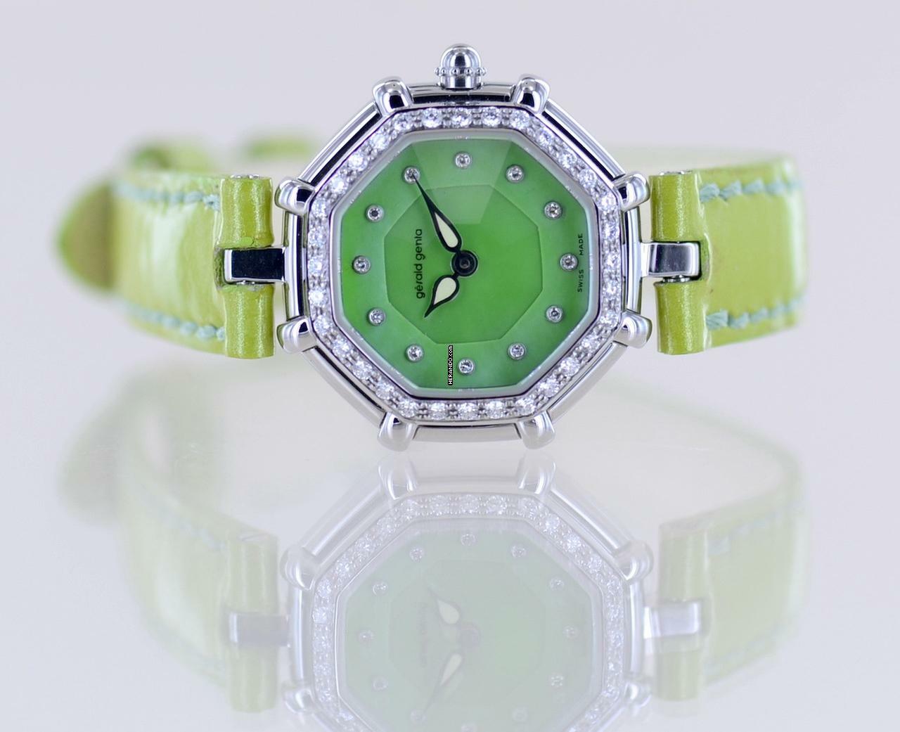 Thumbnail von Gérald Genta Success green Diamond MOP Dial Luxusuhr super rar </h1>