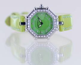 Thumbnail von Gérald Genta Success green Diamond MOP Dial Luxusuhr super rar </h1>