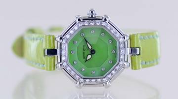 Thumbnail von Gérald Genta Success green Diamond MOP Dial Luxusuhr super rar </h1>