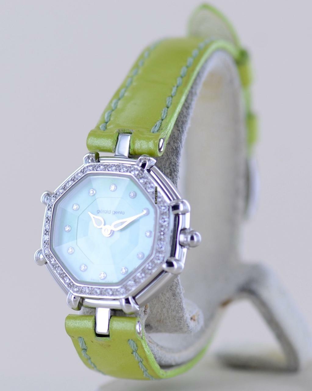 Thumbnail von Gérald Genta Success green Diamond MOP Dial Luxusuhr super rar </h1>