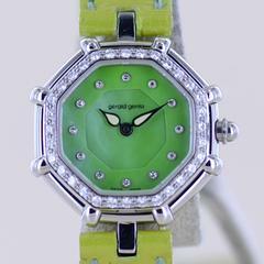 Thumbnail von Gérald Genta Success green Diamond MOP Dial Luxusuhr super rar </h1>