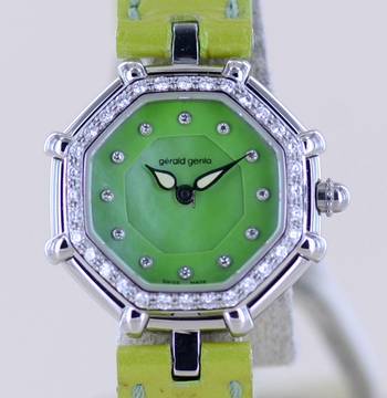  Gérald Genta Success green Diamond MOP Dial Luxusuhr super rar </h1> 