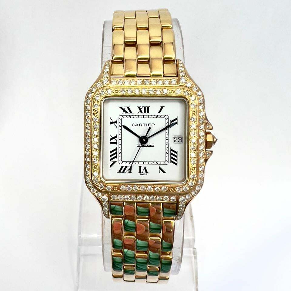  Cartier Panthère 27mm 18K Yellow Gold 1.3TCW Diamond Watch </h1> 