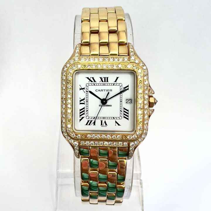 Cartier Panthère 27mm 18K Yellow Gold 1.3TCW Diamond Watch </h1> 