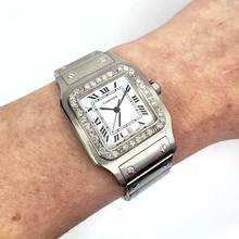 Thumbnail von Cartier Santos Galbée 29mm Quartz Steel 0.85TCW Diamond Watch </h1>