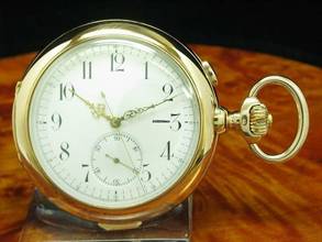 Thumbnail von Invicta 14kt 585 Gold Savonette Taschenuhr Chronograph Minuten Repetition </h1>