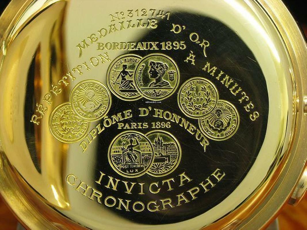 Thumbnail von Invicta 14kt 585 Gold Savonette Taschenuhr Chronograph Minuten Repetition </h1>