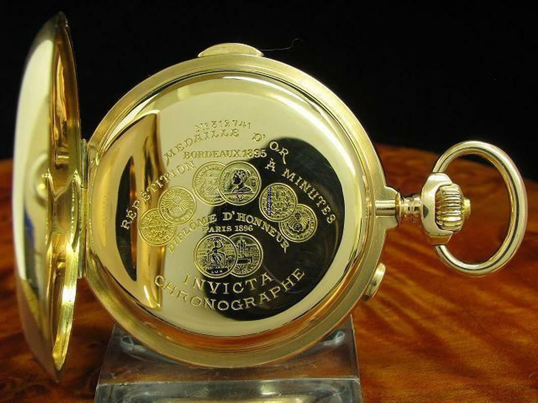 Thumbnail von Invicta 14kt 585 Gold Savonette Taschenuhr Chronograph Minuten Repetition </h1>
