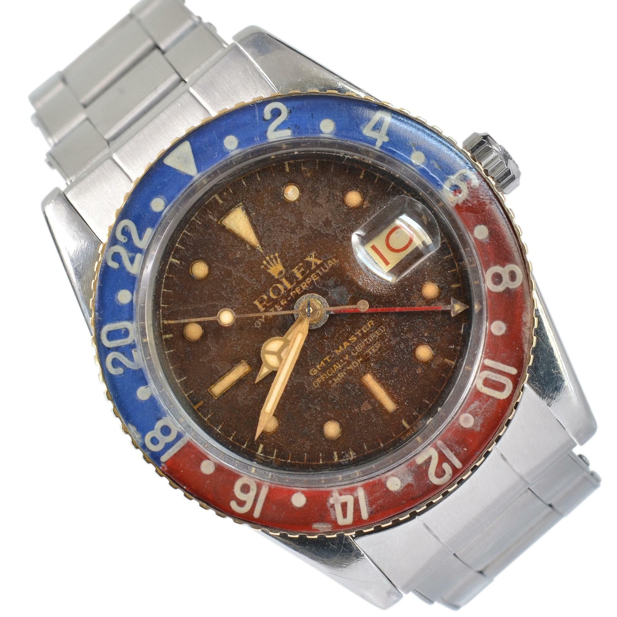 Rolex GMT-Master 6542 OCC “Pussy Galore” gilt brown radium Bakelite bezel 1957’s </h1>