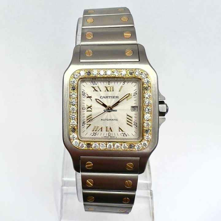  Cartier Santos Galbée 29mm Automatic 2 Tone 0.85TCW DIAMOND Watch NEW Model </h1> 