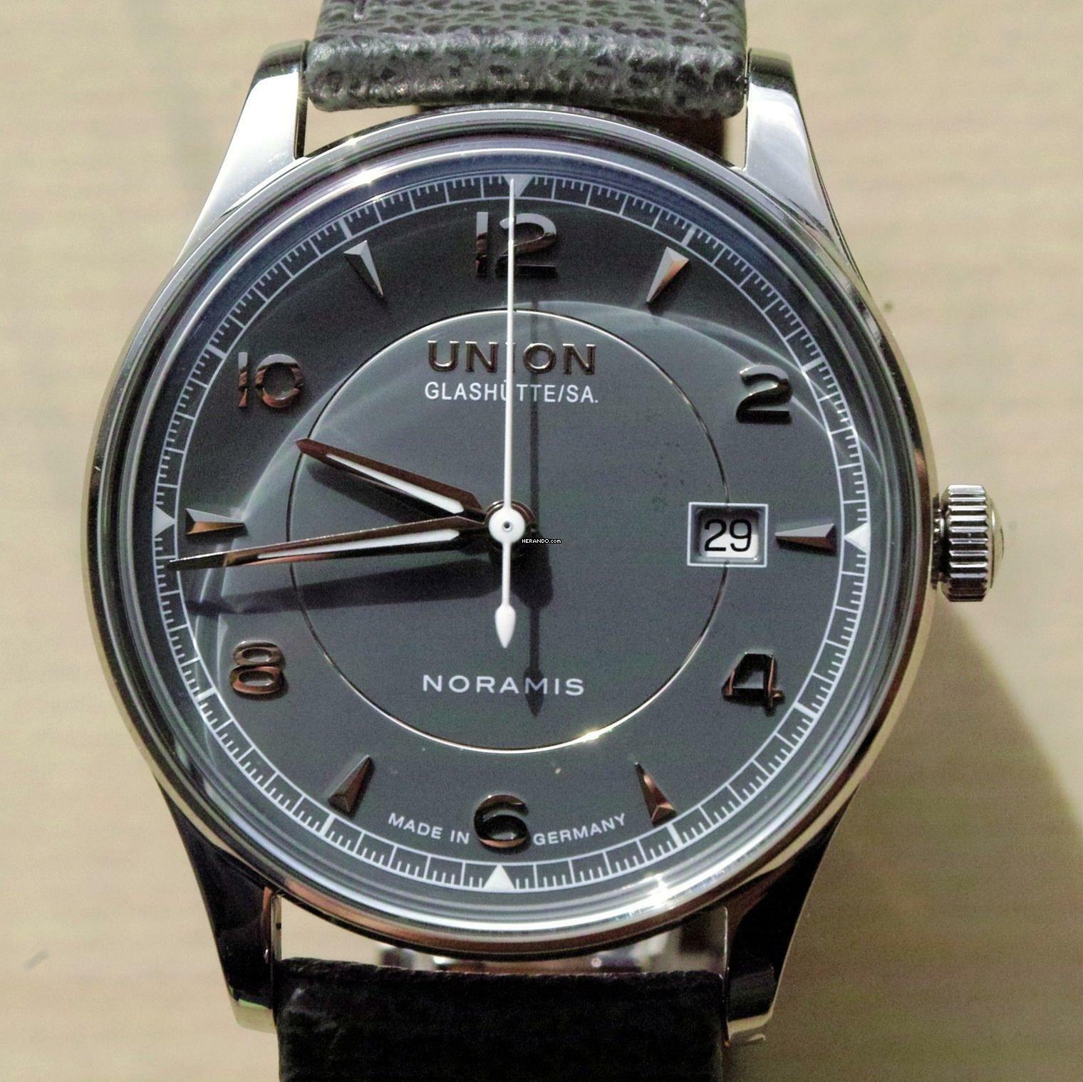  Union Glashütte Noramis Datum Date Grey Dial FULL SET 