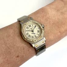 Thumbnail von Cartier Santos OCTAGON 25mm Quartz 2 Tone 0.40TCW Diamond Watch  </h1>