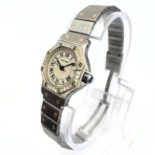 Thumbnail von Cartier Santos OCTAGON 25mm Quartz 2 Tone 0.40TCW Diamond Watch  </h1>