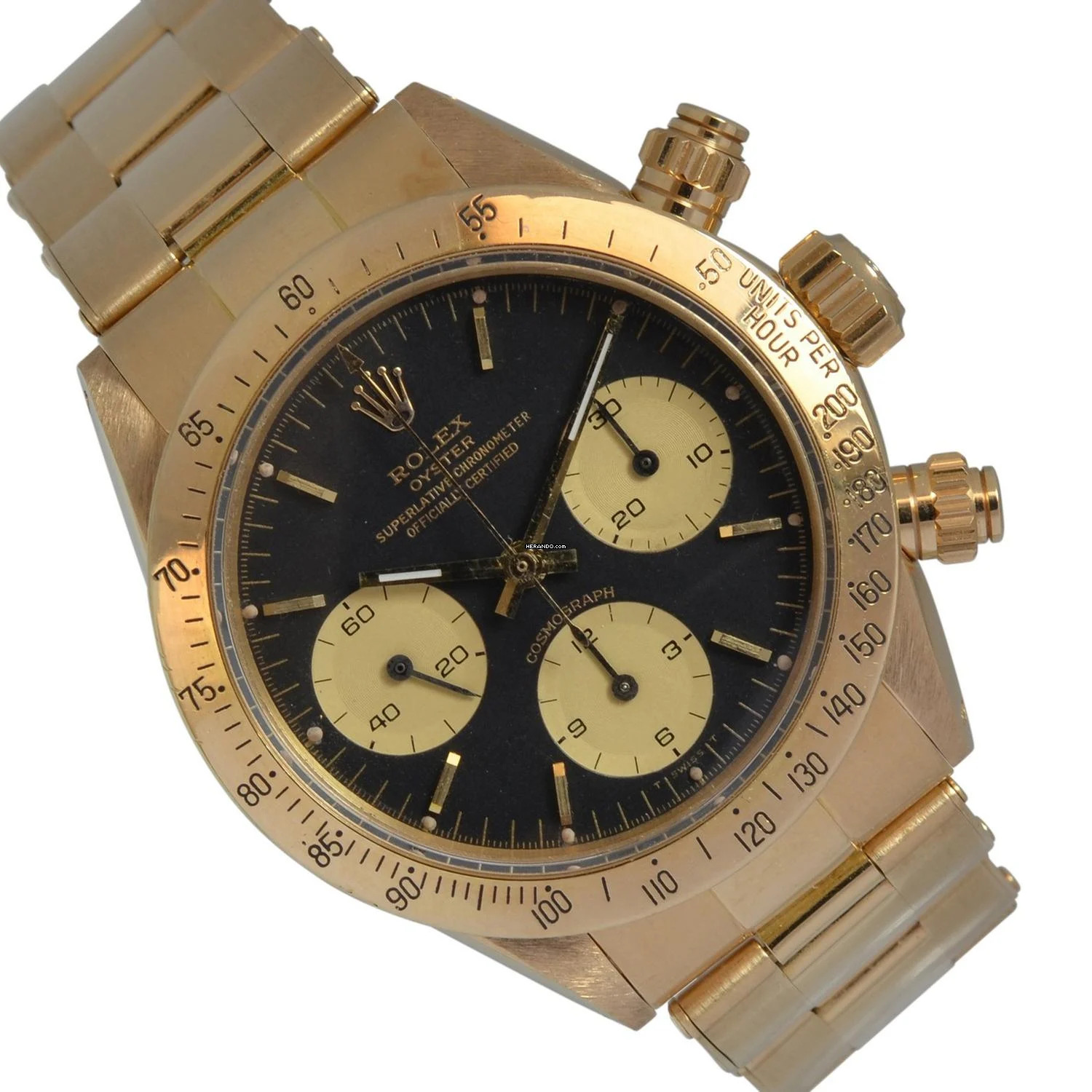 Rolex Daytona Cosmograph 6265 Daytona black dial yellow gold 18KT Full Set 1985’s </h1>