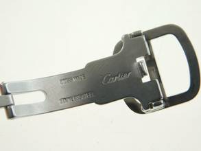 Thumbnail von Cartier Ronde Solo de Cartier Damenuhr 29mm Stahl mit Krokoband uns Faltschließe </h1>