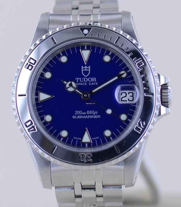  Tudor Submariner Medium blue Dial Klassiker Stahlband Unisex 36mm B+P </h1> 