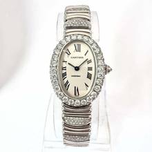 Thumbnail von Cartier Baignoire 23mm 18K White Gold 4.58TCW Watch </h1>
