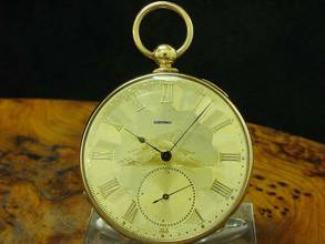 Thumbnail von Monnier Gold Mantel Open Face Taschenuhr Schlüsselaufzug / Durchmesser 49,5 Mm </h1>