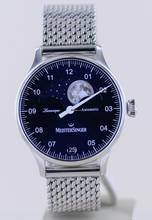 Thumbnail von Meistersinger Lunascope Blue Dial Moon Stahlband 40mm Automatik Einzeiger B+P </h1>